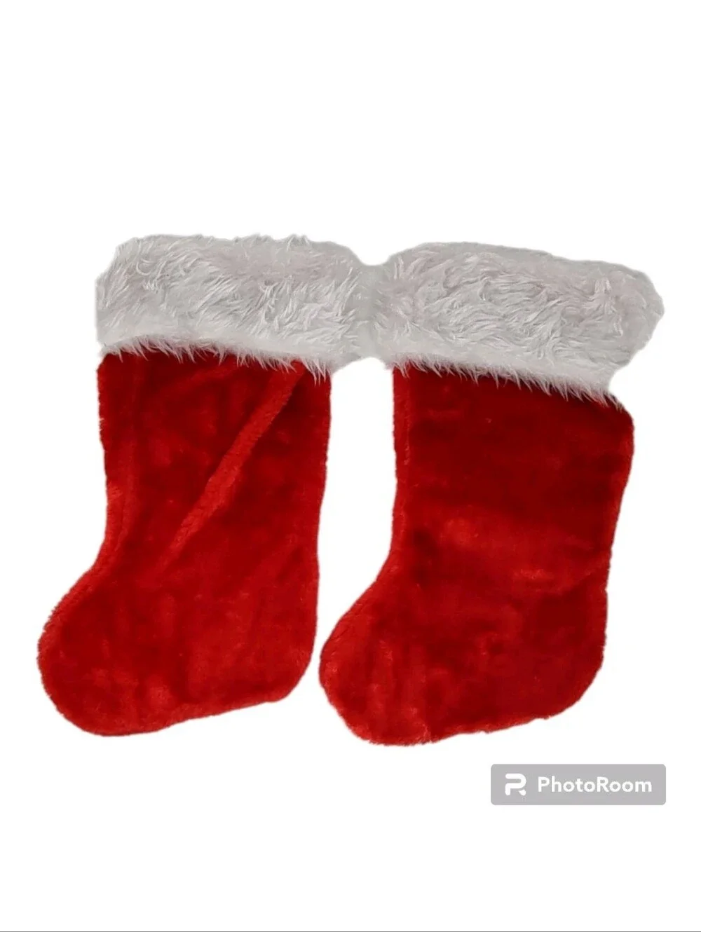 Set of 3 NWT Christmas Stockings Bundle 2 Classic Red Plush & 1 Farmhouse Stripe